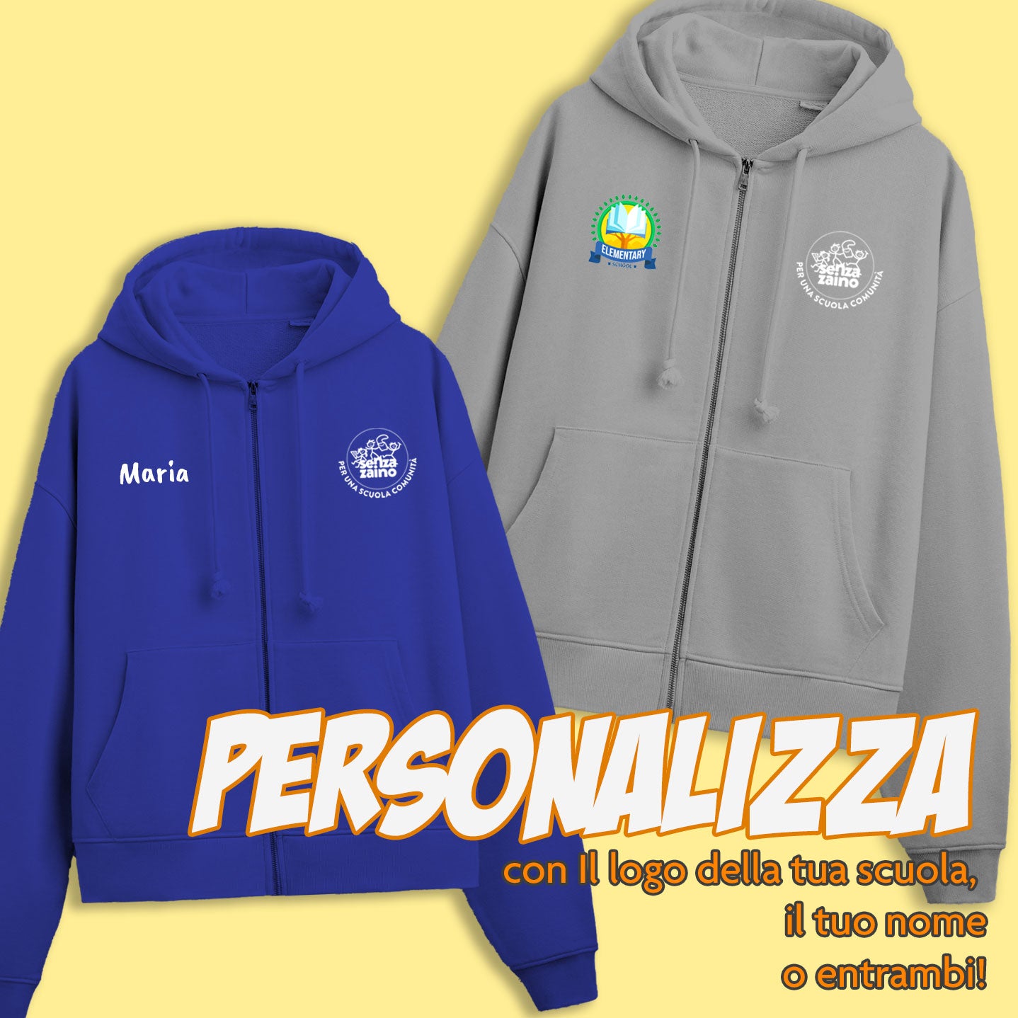 Felpa con Zip Unisex Adulto